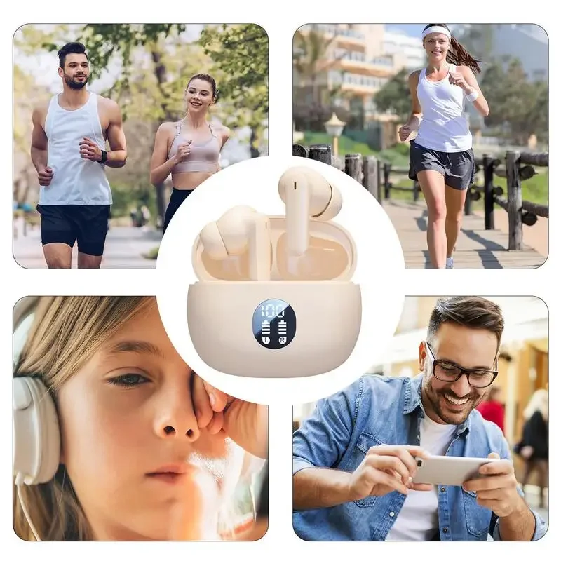 Xiaomi Wireless Earbuds Wireless Earbuds Noise Cancelling Led Display Workout Headphones Stereo Sound Earphones Waterproof