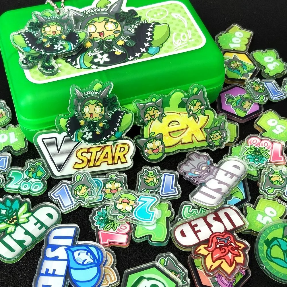 Diy Self Made Cartoon Ogerpon Damage Counter Ogerpon Board Game Card Battle Accessories Damage Counter Anime Cards Gift Toys