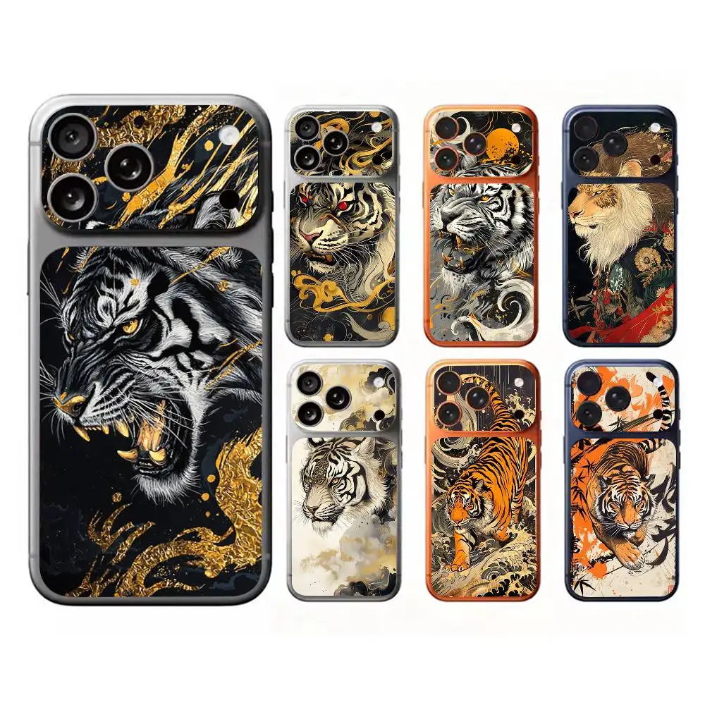 

Cool Animal Tiger Lion Skin Wrap Decal Sticker Protective Back for iPhone 17 Pro 17 Pro Max