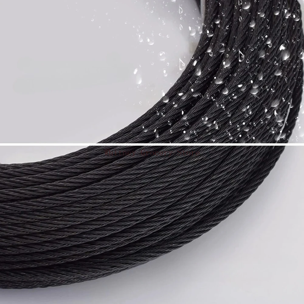 100M Black T316 Stainless Steel Cable 1/8‘' Wire Rope Aircraft Cable for Cable Railing 7x7 DIY Balusters Stair With Cutter