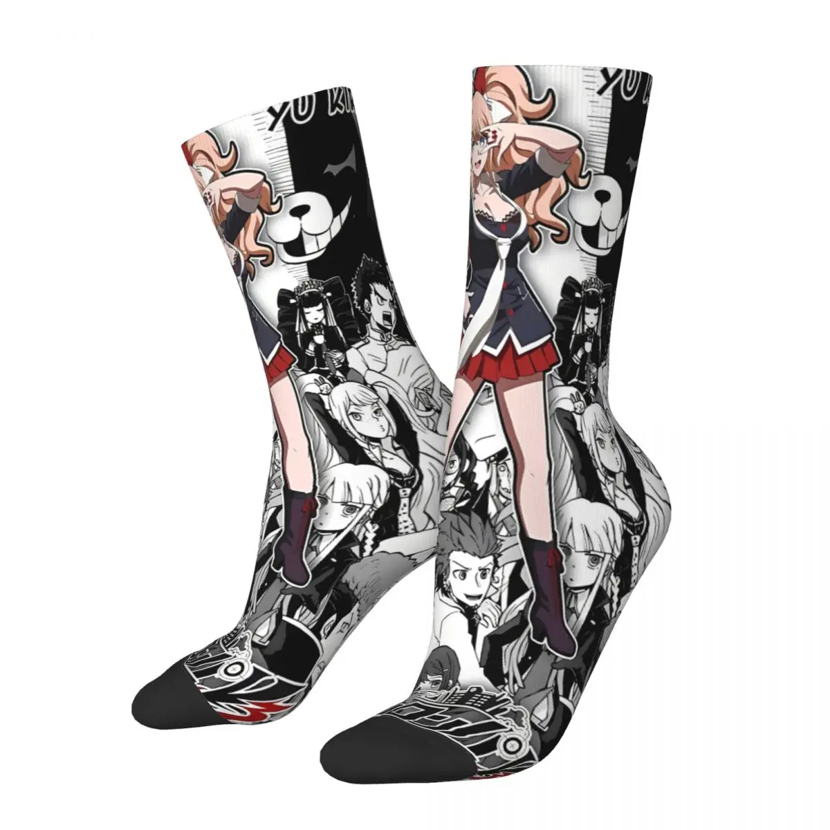 Junko Enoshima Danganronpa Makoto Game Socks Male Mens Women Autumn Stockings Printed