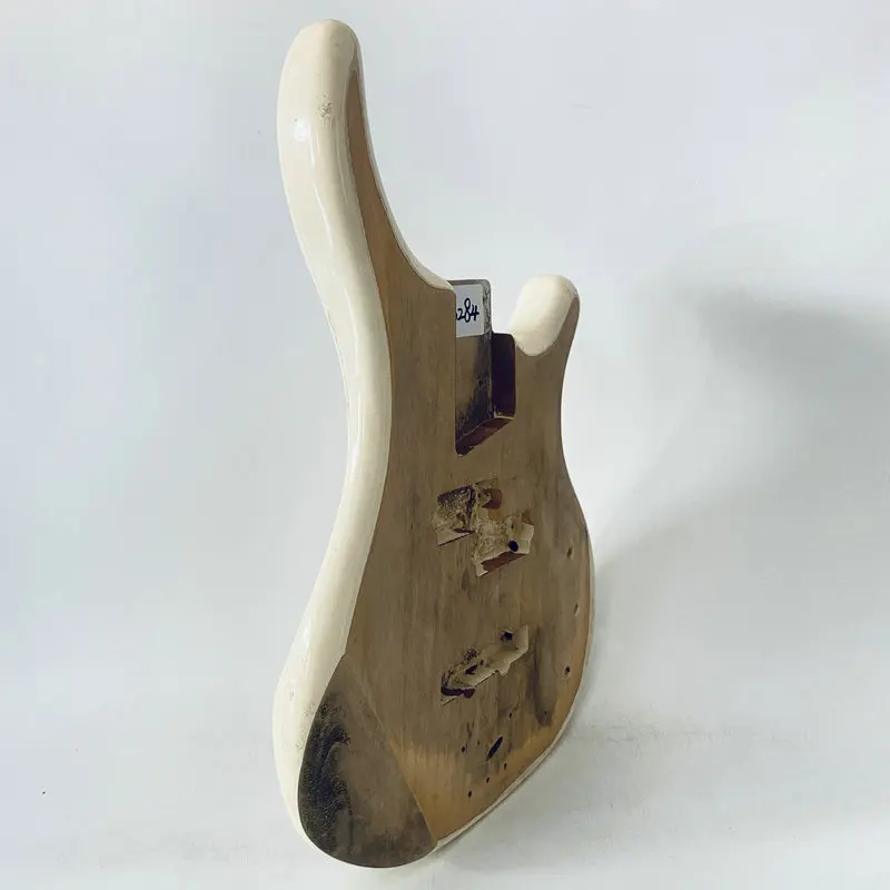 AB284 PJB Bass Guitar Body Unfinished 4 String Electric Bass Passive Pickups  with Wood Damages for Replacement