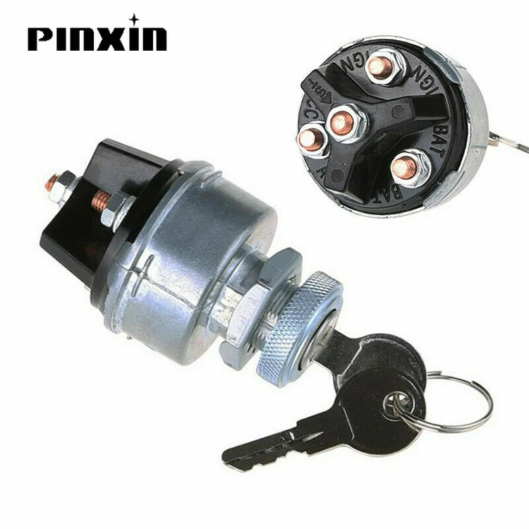 PinXin 1PC 4-Position Universal Ignition Key Switch 12v, Acc/Off/IGN, Start For Tractor Forklift Tuning Truck Car Tools