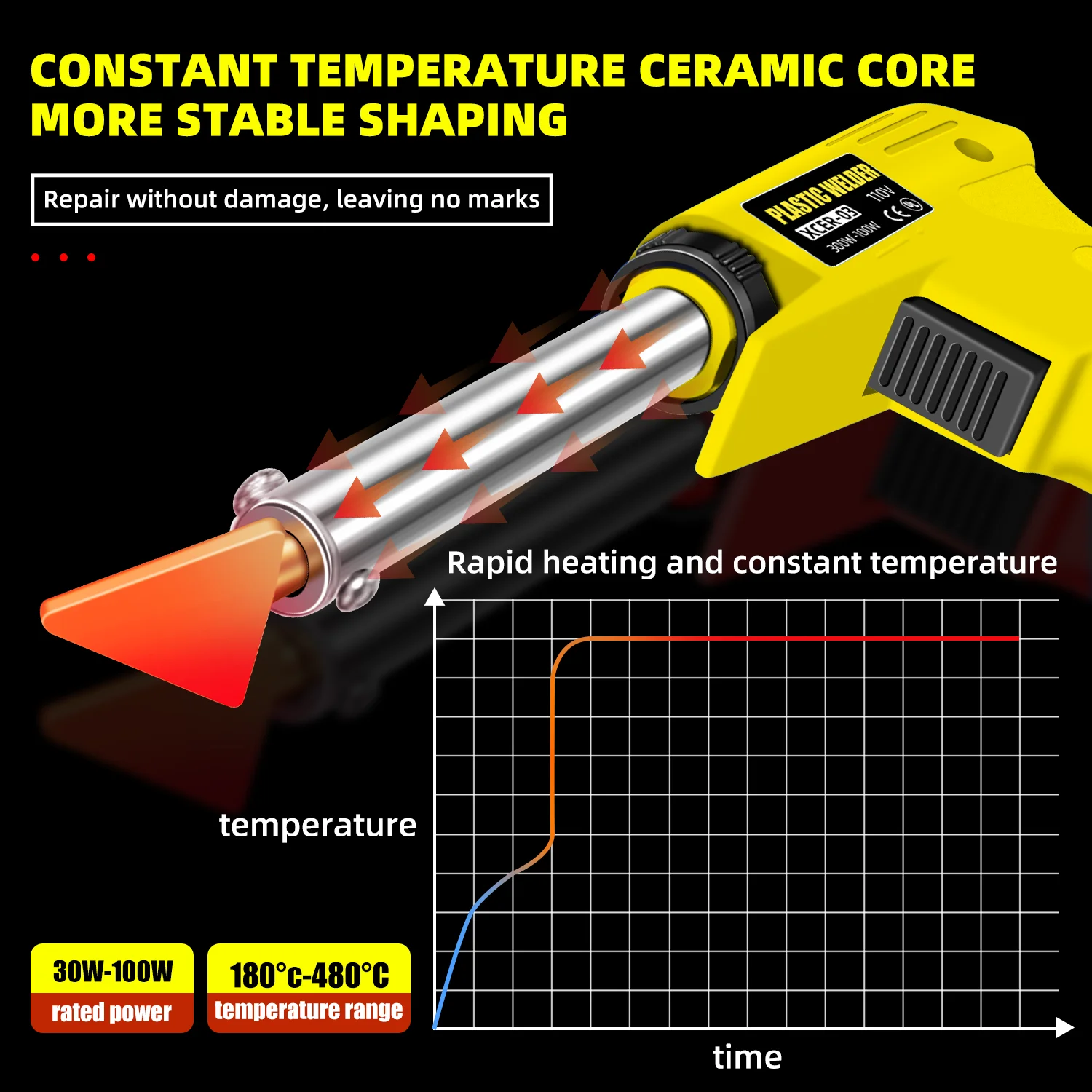 Kit besi solder 110v220V, Kit solder portabel (untuk produk plastik, papan sirkuit, DIY rumah, perbaikan elektronik)