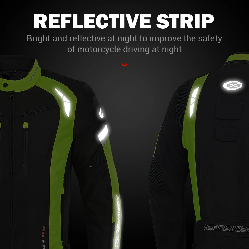 HEROBIKER Anti-Fall Racing Jacket Waterproof Motocross Clothing Windproof Motorcycle Equipment Wear-Resistant Biker Protection