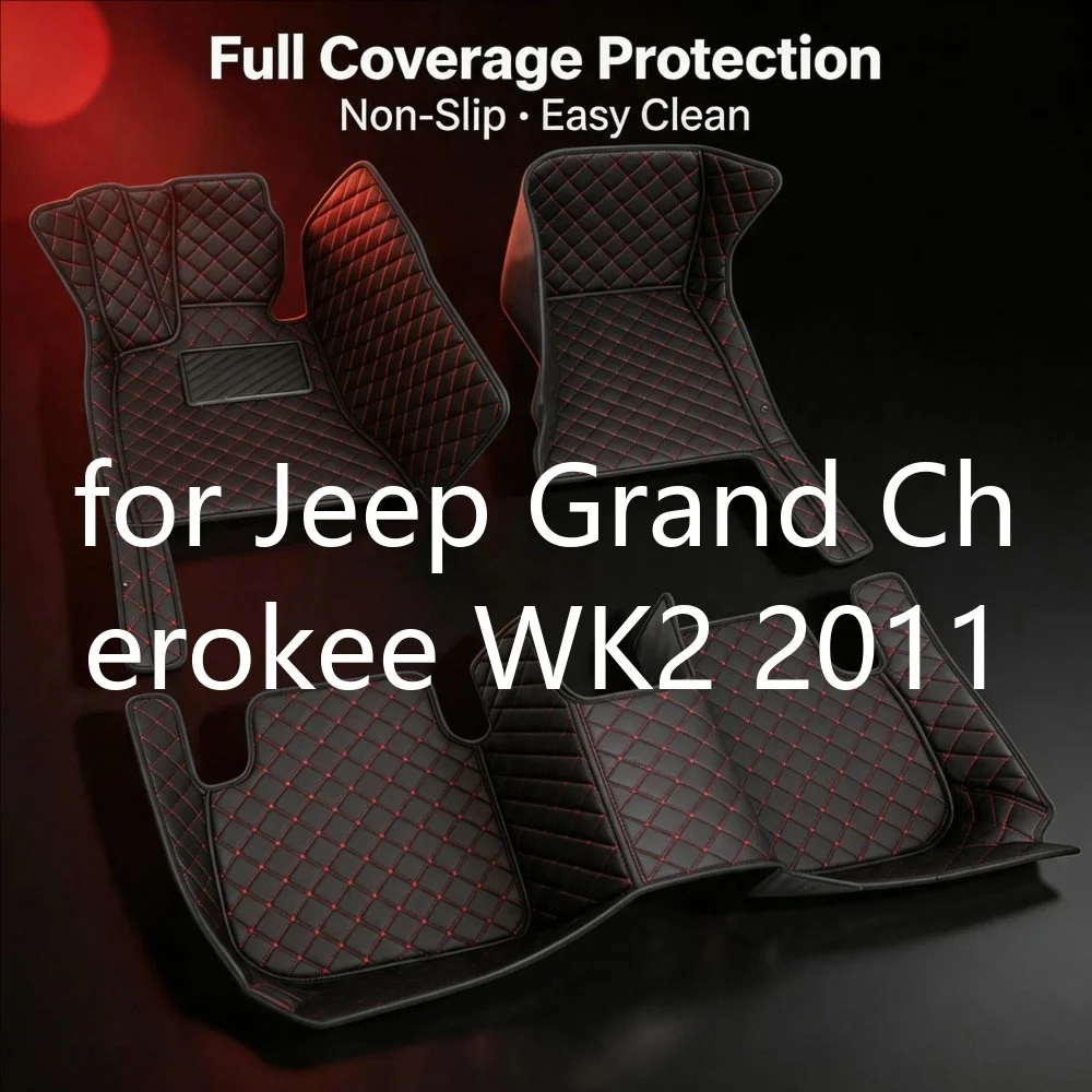 Maßgeschneiderte Auto-Fußmatten aus Leder für Jeep Grand Cherokee WK2 2011–2021, 5-Sitzer, wasserdicht, rutschfest, verschleißfest, leicht zu reinigen, Auto-Fußmatten,