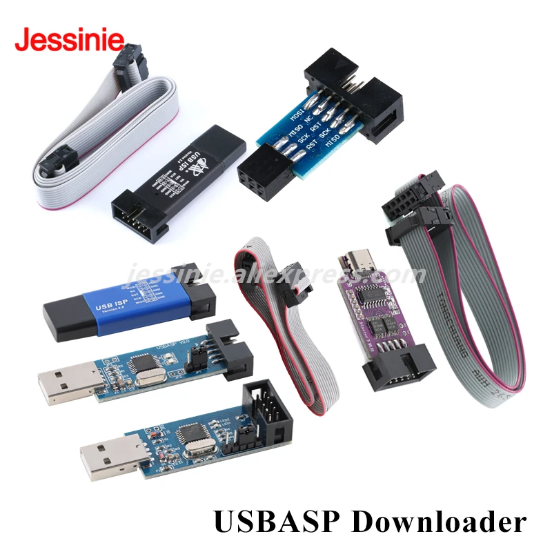 USBASP USBISP AVR Programmer USB ISP USB ASP ATMEGA8 ATMEGA128 Support Win7 Win8 Win8.1 32K/64K 10Pin to 6 Pin Adapter Board