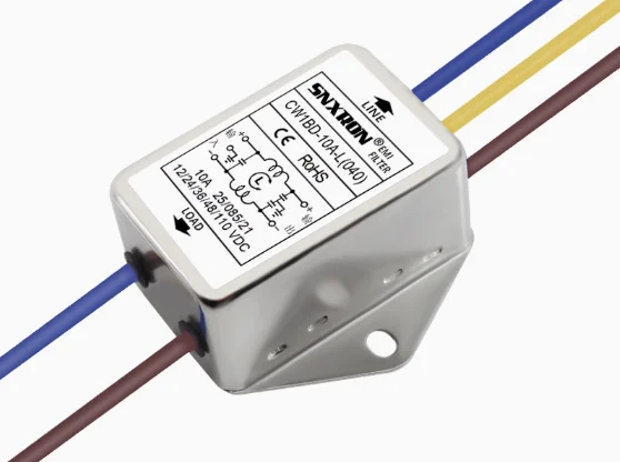 CW1BD-10A-L الرصاص نوع مرشح EMI تيار مستمر قسم واحد DC12V24V48100V10A20A20A تنقية الطاقة الرصاص