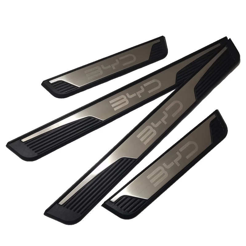 For BYD SHARK 6 2025 Accessories Door Sill Protector Auto Threshold Scuff Plate Stickers Steel Plastic Pedal Car Trim Styling