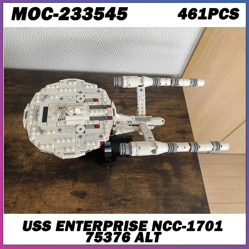 

Строительный блок MOC, серия «Космические войны», красный космический корабль, креативная модель кирпича, образовательная игрушка, подарки на день рождения для взрослых, MOC-233545, 461 шт.