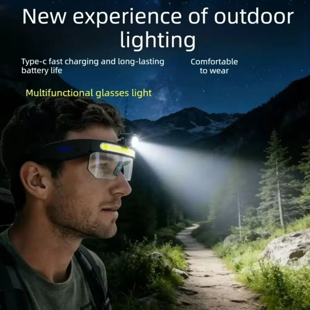 Lightweight Intelligent Sensing Headlight Waterproof Comfortable Full View Floodlight Goggles Large-Area Floodlight Adjustable
