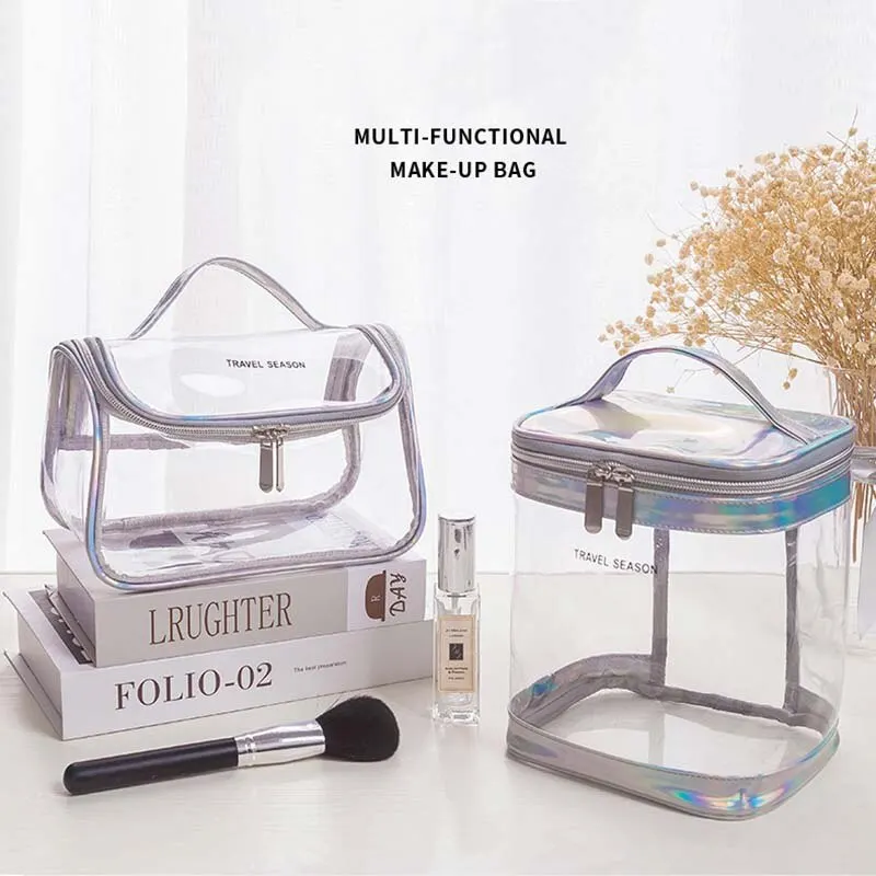 Travel Waterproof Transparent Cosmetic Bag Pvc Toiletry Bag Multifunctional Large Capacity Portable Colorful Storage Bag