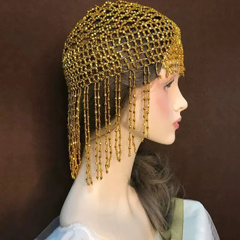 Beaded Headpiece for Women Exotic Cleopatras Belly Dance Hair Accessory N58F