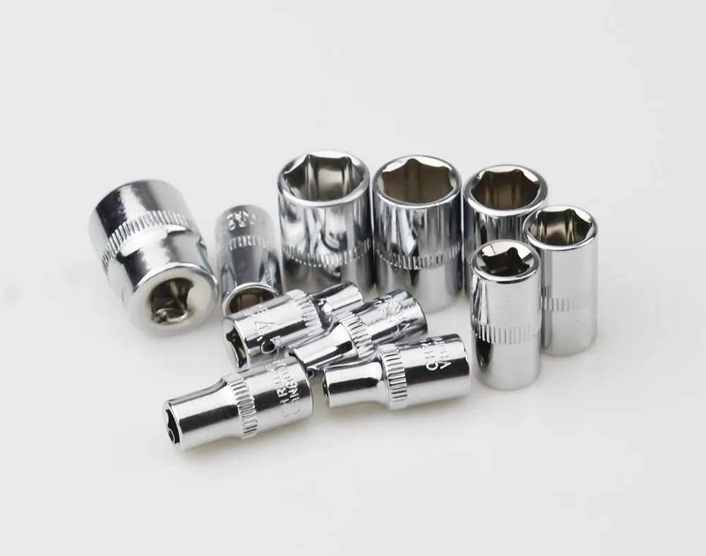 MeaccelerMM-Douille Standard Chromée Master, Entraînement 1/4 ", 4-16mm, 1Pc