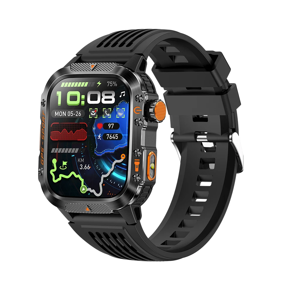 Nieuwe Militaire Smartwatch Real GPS Kompas Outdoor Smart Horloge 3ATM Waterdichte Sport Horloges voor Man Vrouw Elektronica Klok 2025