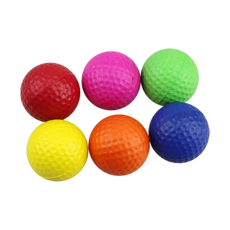 1Pc 42mm Mixing Color PU Foam Hand Grips Solid Sponge Soft Balls Indoor Golf Rehabilitation Practice Round Grip Ball