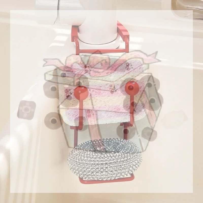 【CC】Kitchen Metal Sink Drying Holder Sink Rack Wall Sucker Sponge Storage Soap Stand Dish Cloth Shelf Organizer Holder Products