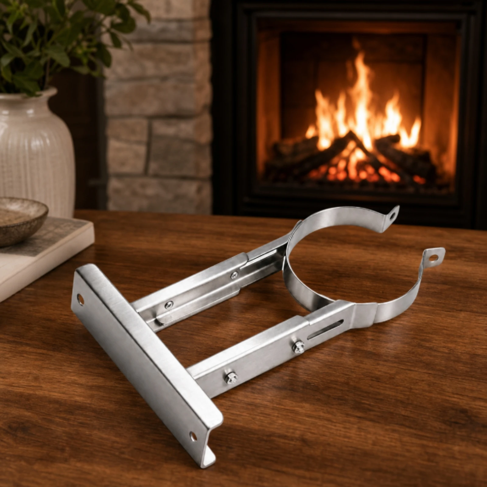 Stainless Steel Chimney Pipe Wall Bracket Long-Lasting 150 Mm Flue Pipe Mounting Bracket Easy to Install Stable