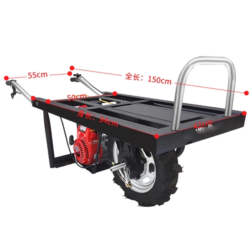 รถเข็นล้อเดียวแบบใช้เชื้อเพลิงสำหรับขนส่งในภูเขา/สวนผลไม้ รถเข็นแบบเข็นด้วยมือสำหรับงานเกษตร