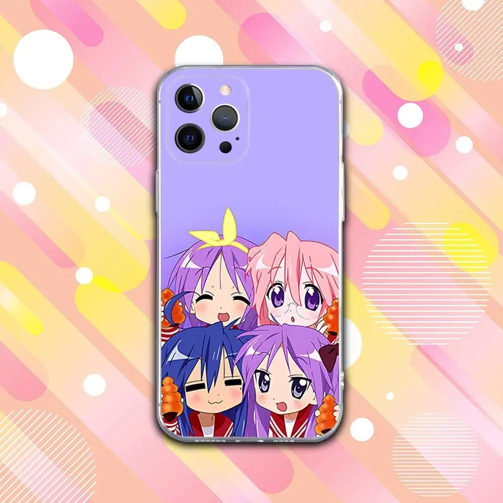 حافظة هاتف L-Lucky Anime S-Star لهاتف iPhone 17,16,15,14,13,12,11 Pro,Max,Plus,X,XS,XR,SE4,E غطاء ناعم شفاف صغير
