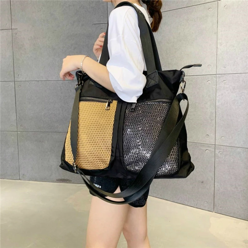 Imagem -03 - Gagacia-bolsa de Ombro de Nylon para Mulheres Grande Capacidade Bolsa Feminina com Bolsos Múltiplos Bolsa de Compras Casual Temperamento Novo 2023 2024