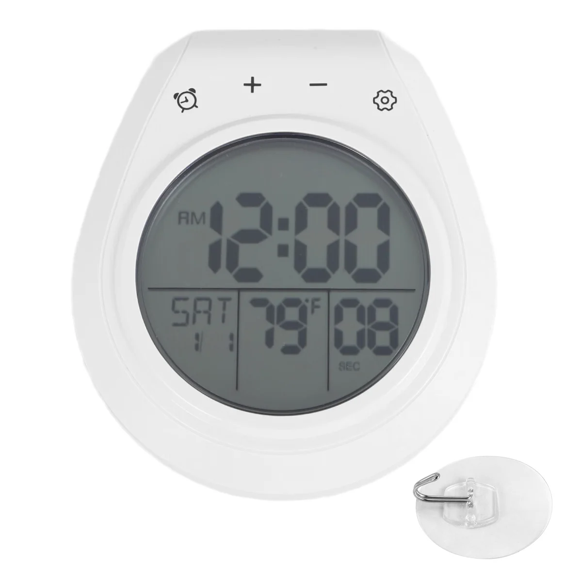

A13M Digital Shower Clock Waterproof, Bathroom Timer Clock, Digital Kitchen Wall Clock, LCD Display, 12/24 Hour Format