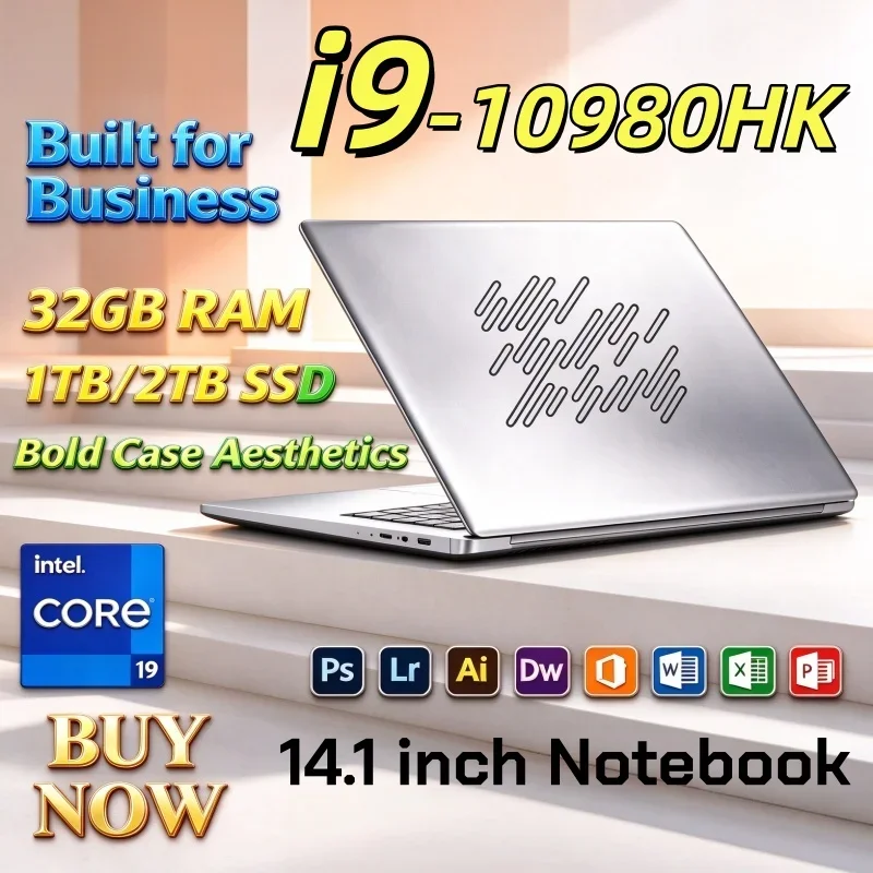 Intel Core I9 10980HK Opulent Laptop 14.1" 32GB RAM 2TB SSD Gaming PC Office Study Computer PC Windows 11 1920x1080 HD