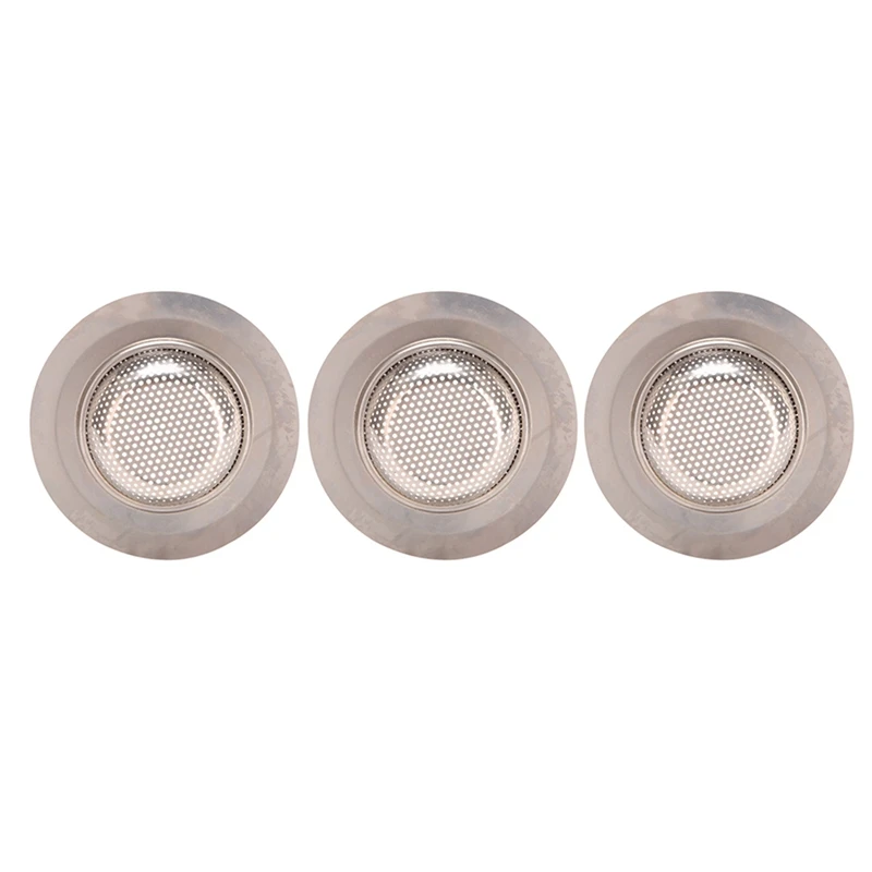 Aço inoxidável cozinha pia coador, dreno filtro, grande aro largo, 4.5 ", 3 Pack