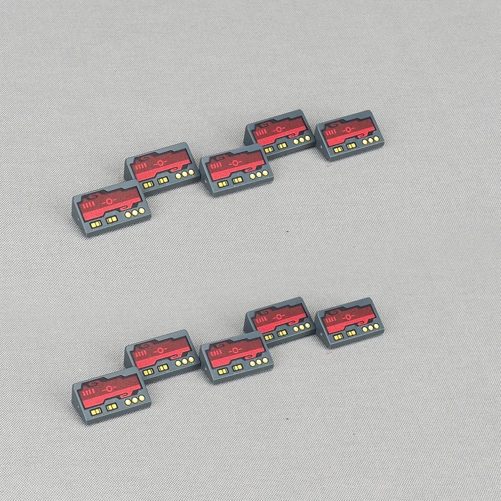 MOC 10PCS 85984 Printed Button Crimson Pattern Building Blocks Vehicle Car Screen Slop Machine Compatible Accessories Toy Gifts