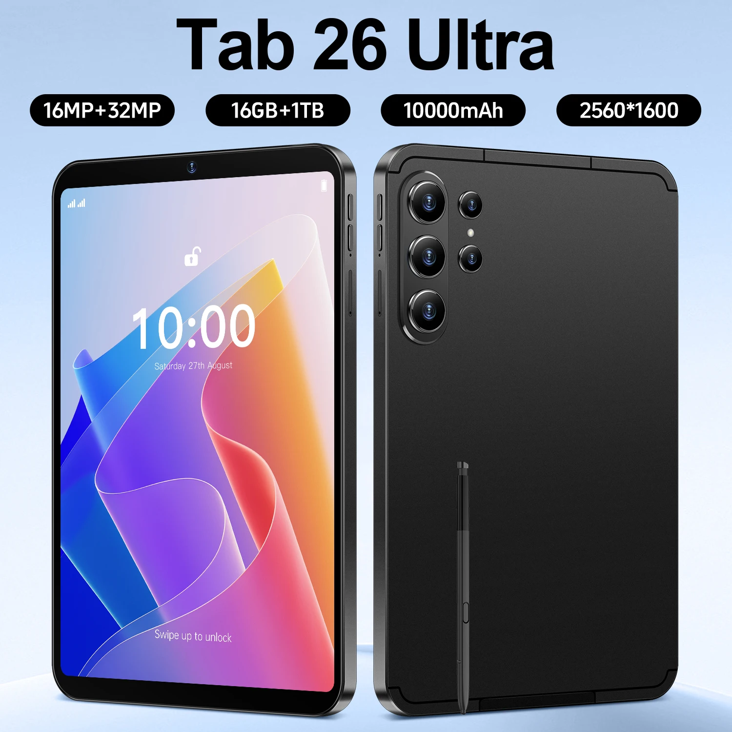 

Планшет HOT Pad Tab 26 Ultra на Android 15 с процессором MSnapdragon 8 Gen3, 10.1-дюймовым HD-экраном, поддержкой 5G, двумя SIM-картами, двойным режимом ожидания и аккумулятором 10000 мАч