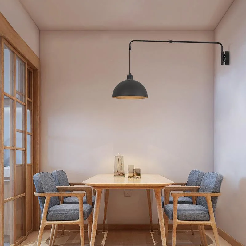 Telescopic arm dining room wall lamp, straight fishing, minimalist living room, retro reading design, long wall lamp hanging