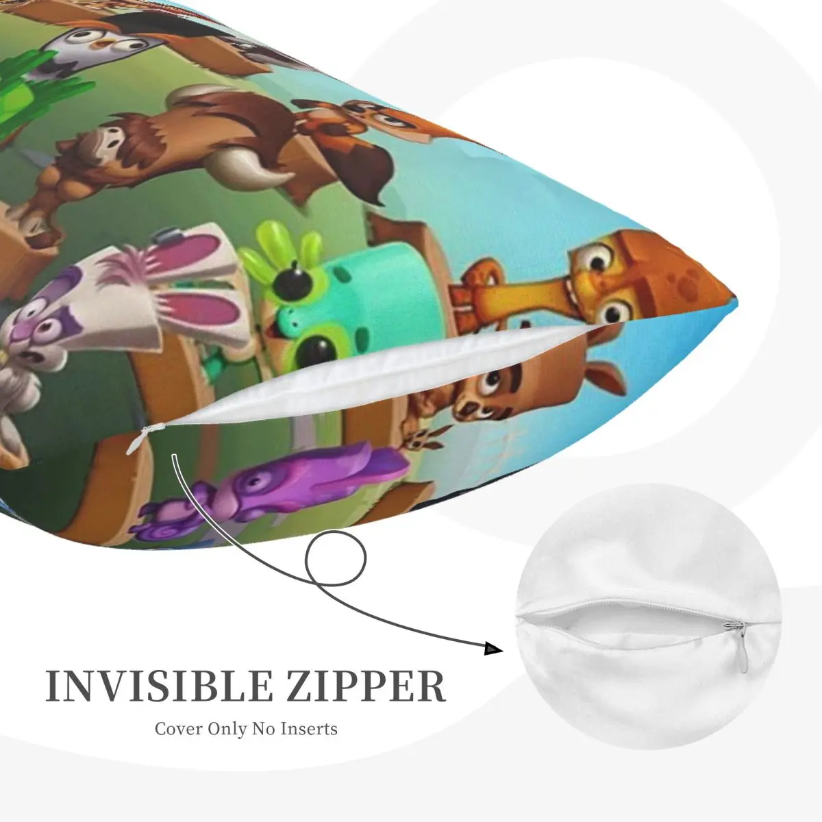 Zooba Battle Arena Rectangle Pillowcase Cushion Cover Decor Bedroom Bed Home Comfort Throw Pillow