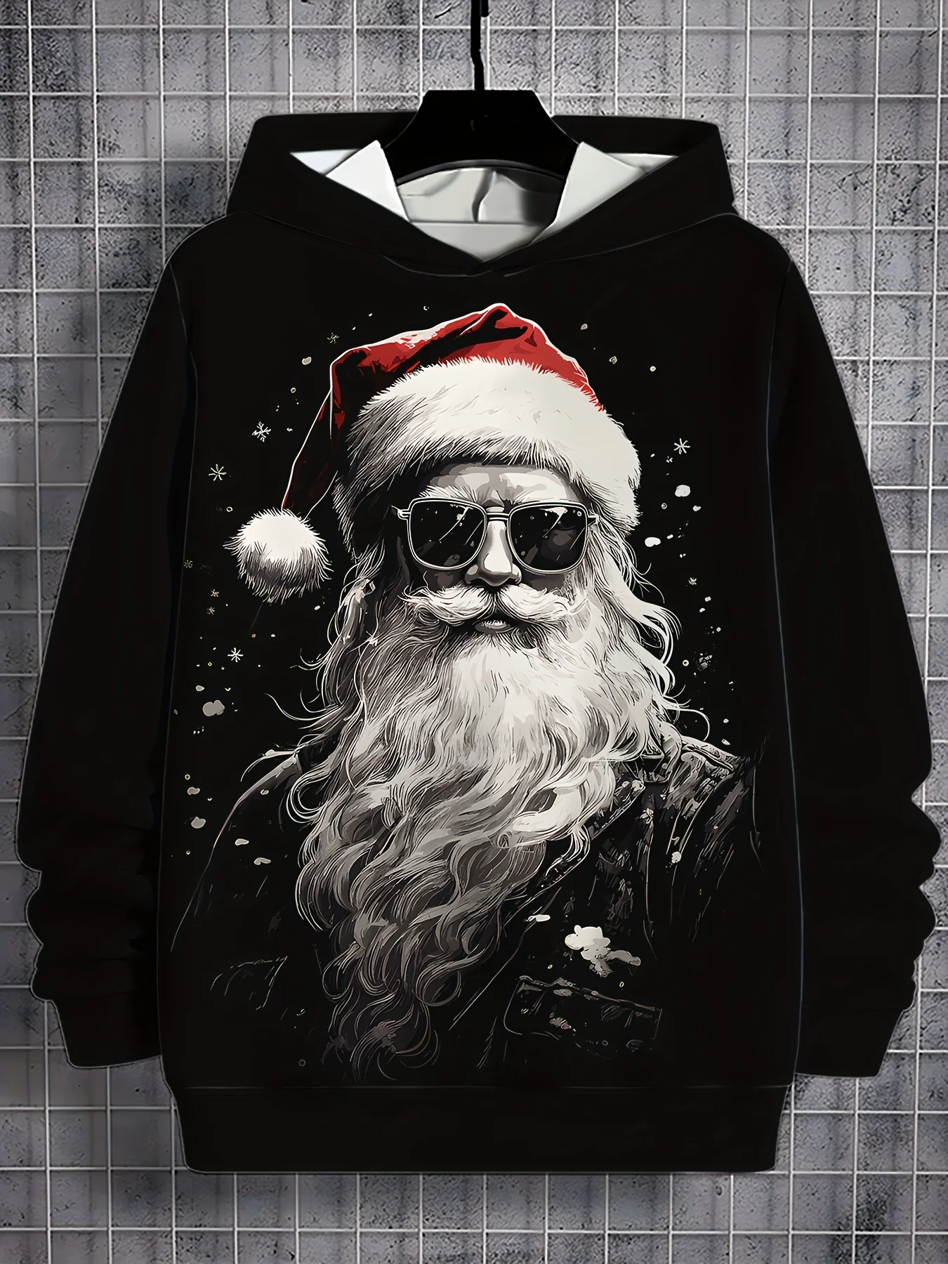 Christmas Men's Hooded Hoodies 3D Prints  Santa Claus Sweatshirt Tops Fashion Drawstring Sportwear  Tops Casual Men's Clothing