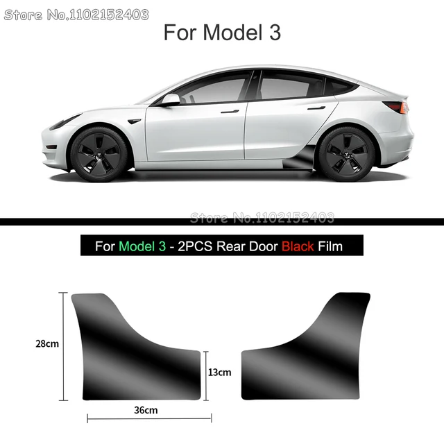 Black TPU Car Body Protective Film Invisible For Tesla Model 3/Y 2017-2023 Front Rear Door Extended Transparent Car Clothing Set