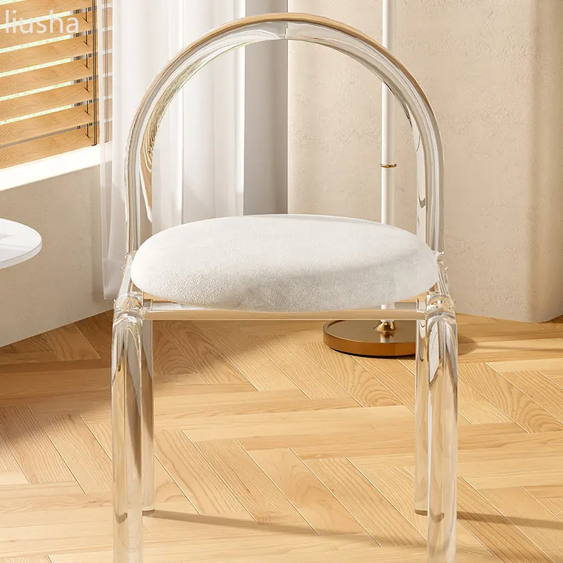 Nordic net celebrity makeup chair dressing table stool transparent acrylic chair casual simple modern light luxury dining chair