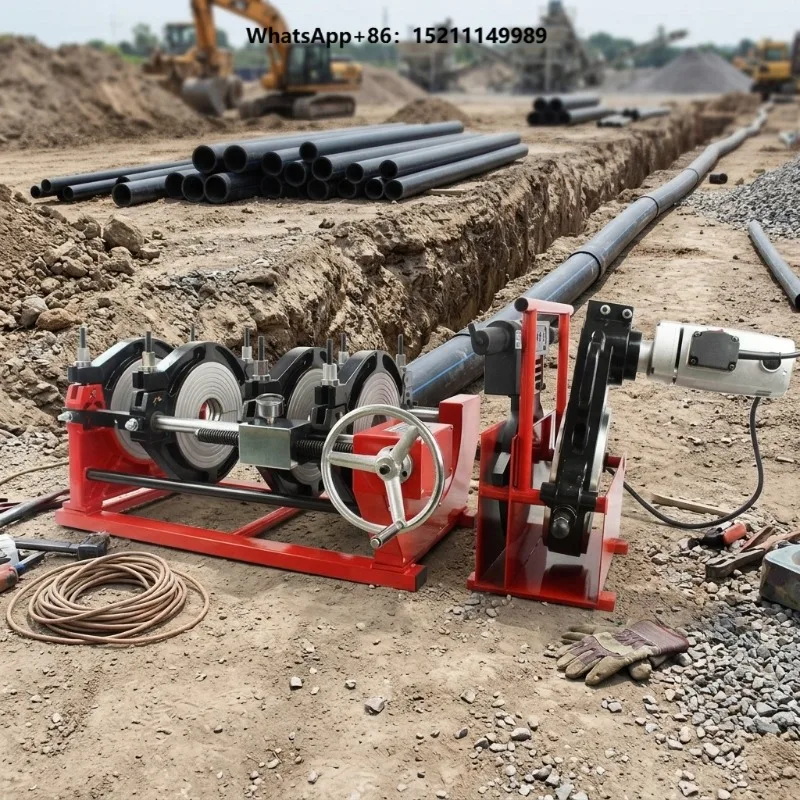 New 250 Manual Screw Butt Fusion Welding Machine Manometer 40mm-250mm-4M 3KW 220V 1 Year Warranty 105x75x70cm
