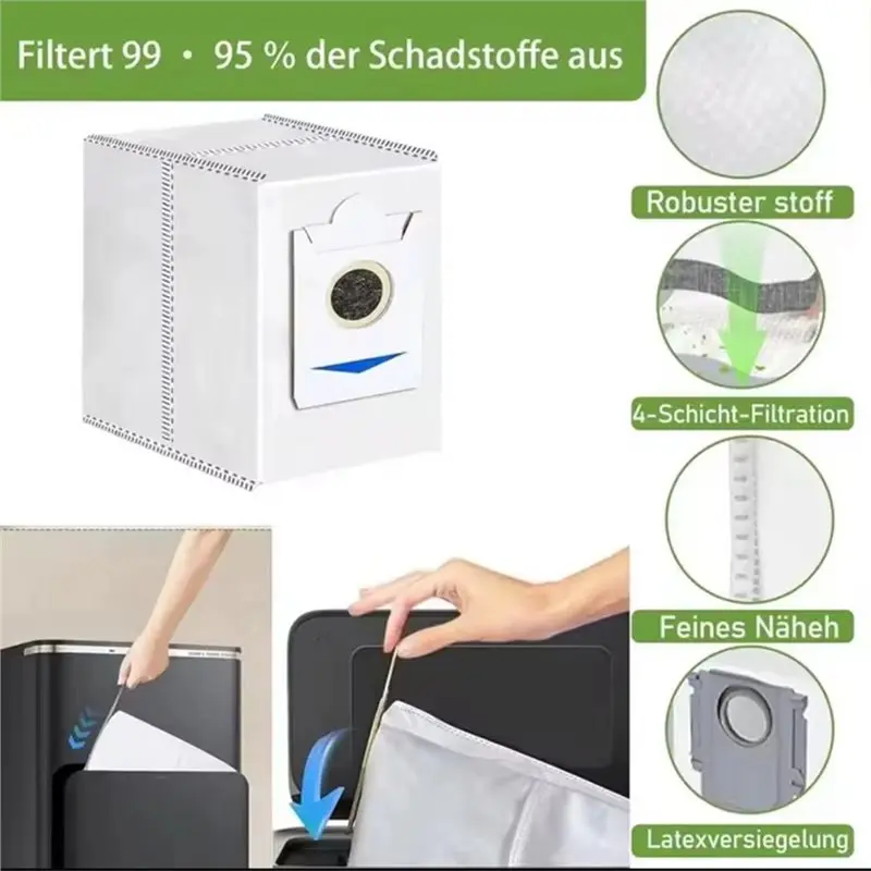 N98R Consumables Include Main Side Brushes, Dust Bags, Mop Pads