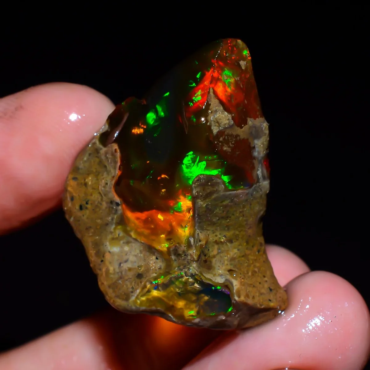 Ethiopian Welo Opal 25-80CT Rough Natural Crystal Fire Gemstone Loose Stone Randomly Selected One