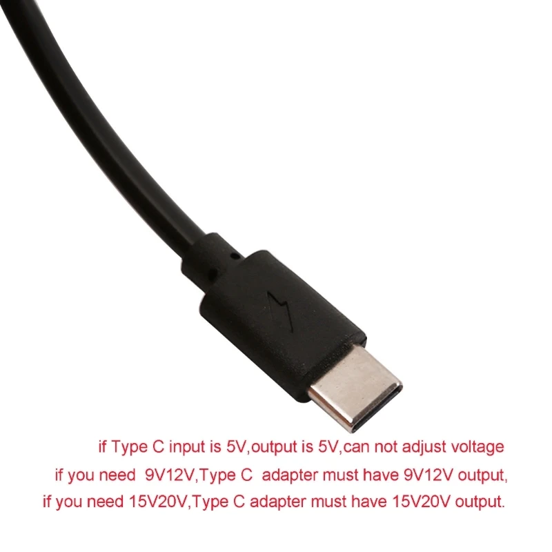 G6DC USB C Type C to 5.5x2.1mm 5V 9V 12V 12V 20V Adjustable PD Power Cable for Light Fan Toy Laptop Routers DVR and more