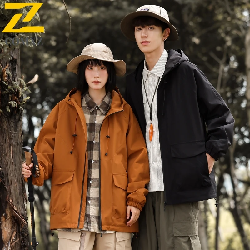 

Men Jacket Windproof Waterproof Hooded Outdoor Fishing Hiking Coat Lightweight Breathable Spring Autumn Travel Mountain Jackets