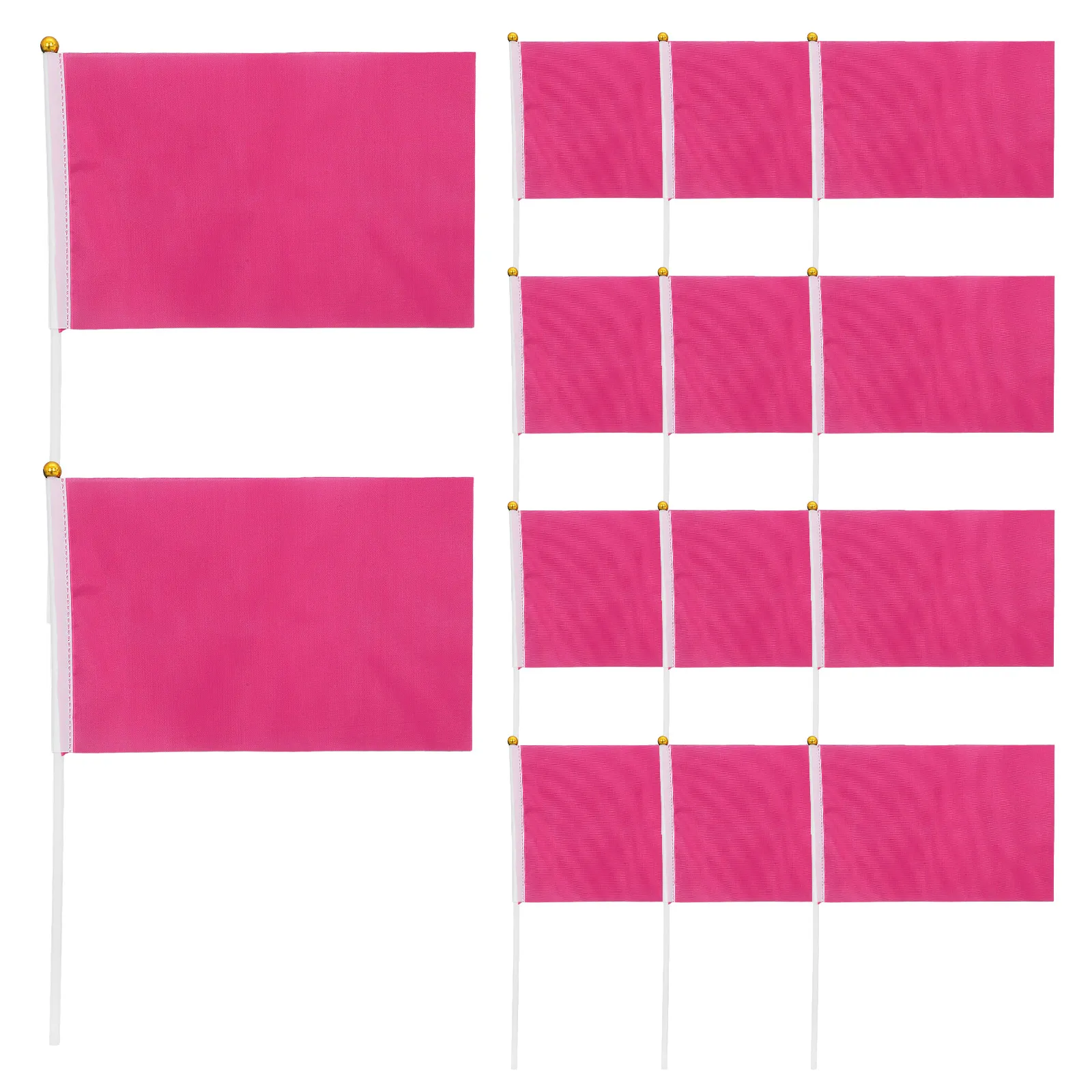 

100pcs Handheld Waving Bright Color Waving Small Shaking Solid Color Decorative Small Flags Flags