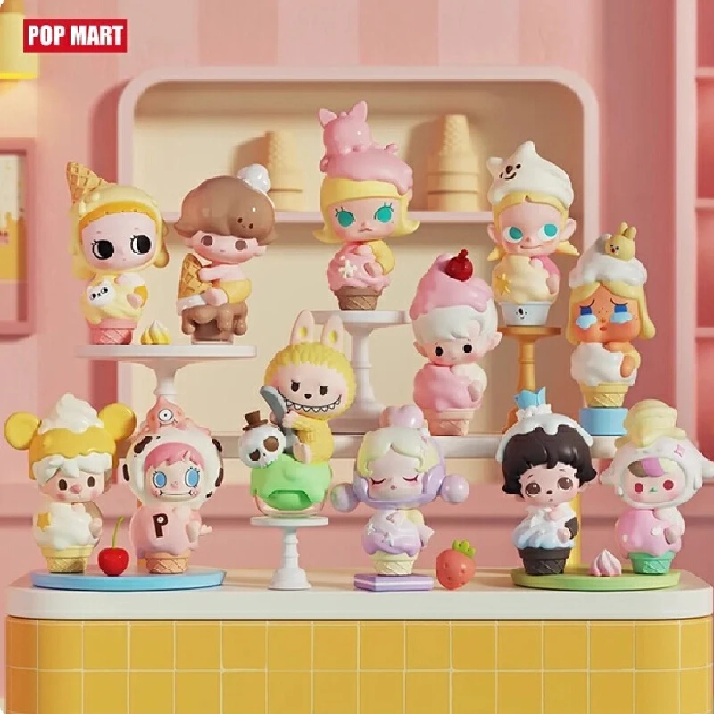 الأصلي حقيقية Popmart البوب الفول فقاعة Mates الآيس كريم مخروط كوب الشكل عرض لعبة هدية تحصيل العصرية صندوق أعمى فتاة هدية