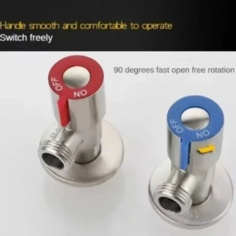 Stainless Steel Hot Cold Inlet Valve Toilet Filling Angle Valves Sink Basin Water Heater Faucet for Kitchen Bathroom Accessories