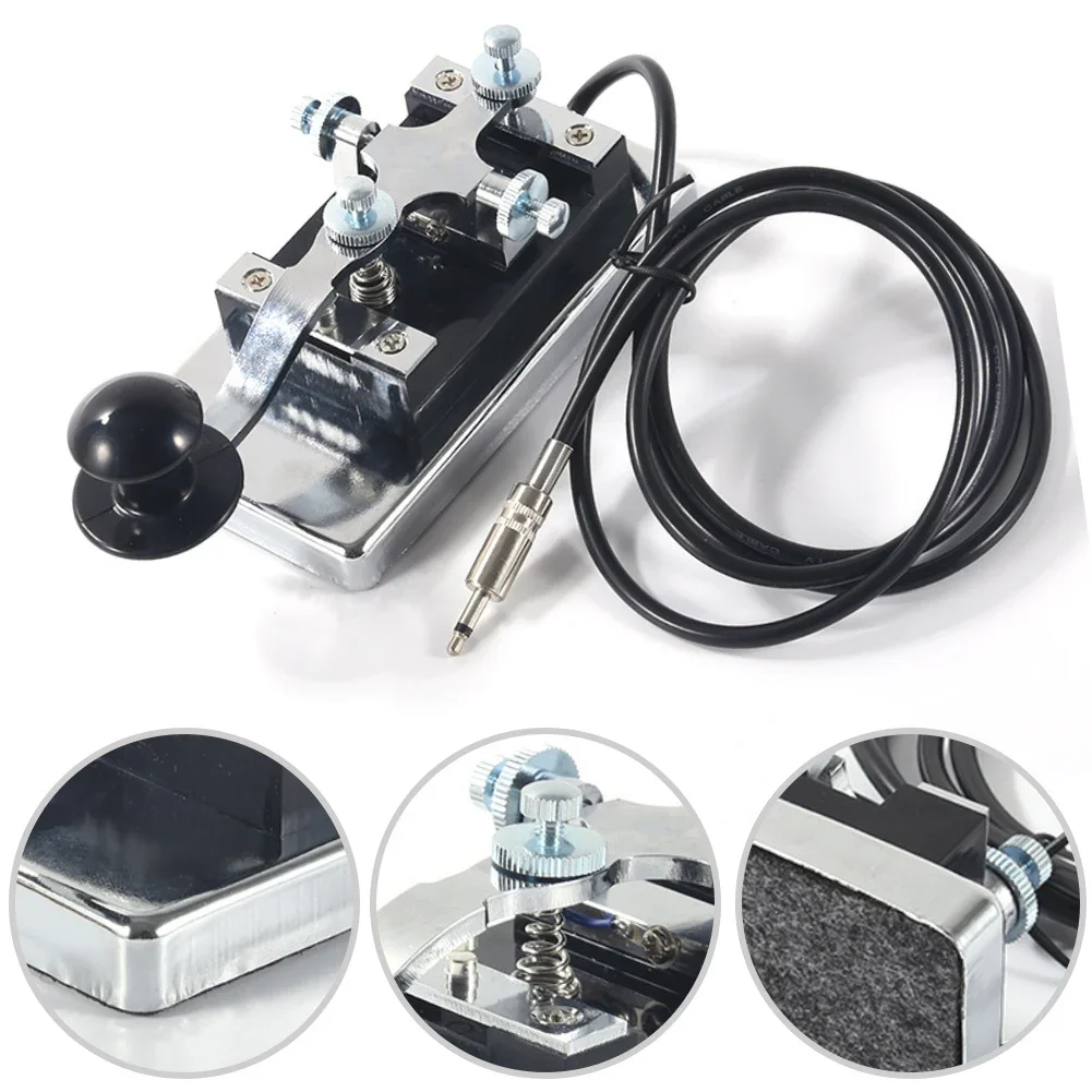 CW Shortwave Radio Key K4 Heavy Duty Paddle Telegraph For Morse Code Wrench Stainless Steel Ham Radio Equipment