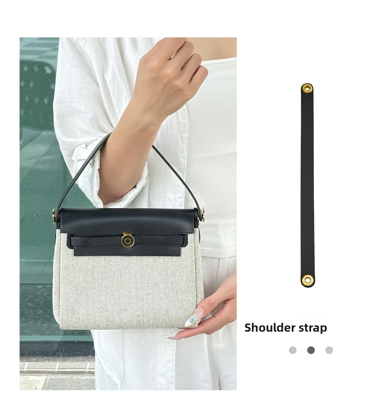 Cowhide Bag Handle For Herbag Mini Shoulder Strap Leather Bag Belt Short Bag Strap Handbag Durable Bag Replacement Accessories