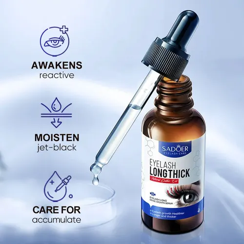 Imagen 2 del producto Pestañas SADOER, suero largo y grueso, aceite esencial líquido de crecimiento rápido para cejas