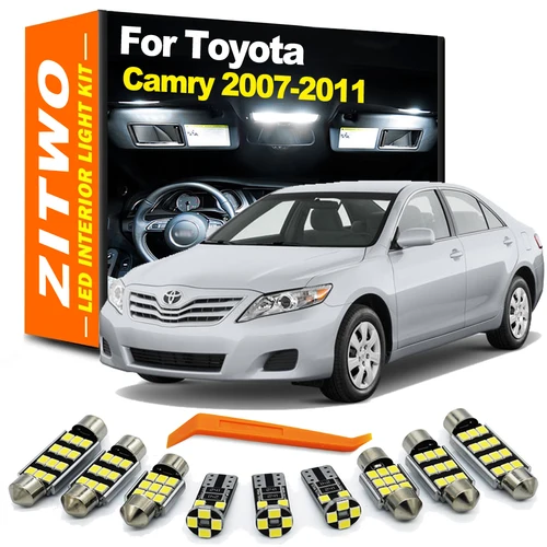 ZITWO 14 Uds Kit de bombillas LED para Interior para Toyota Camry XV40 2007 2008 2009 2010 2011 lámpara de lectura tipo cúpula para maletero Canbus sin Error