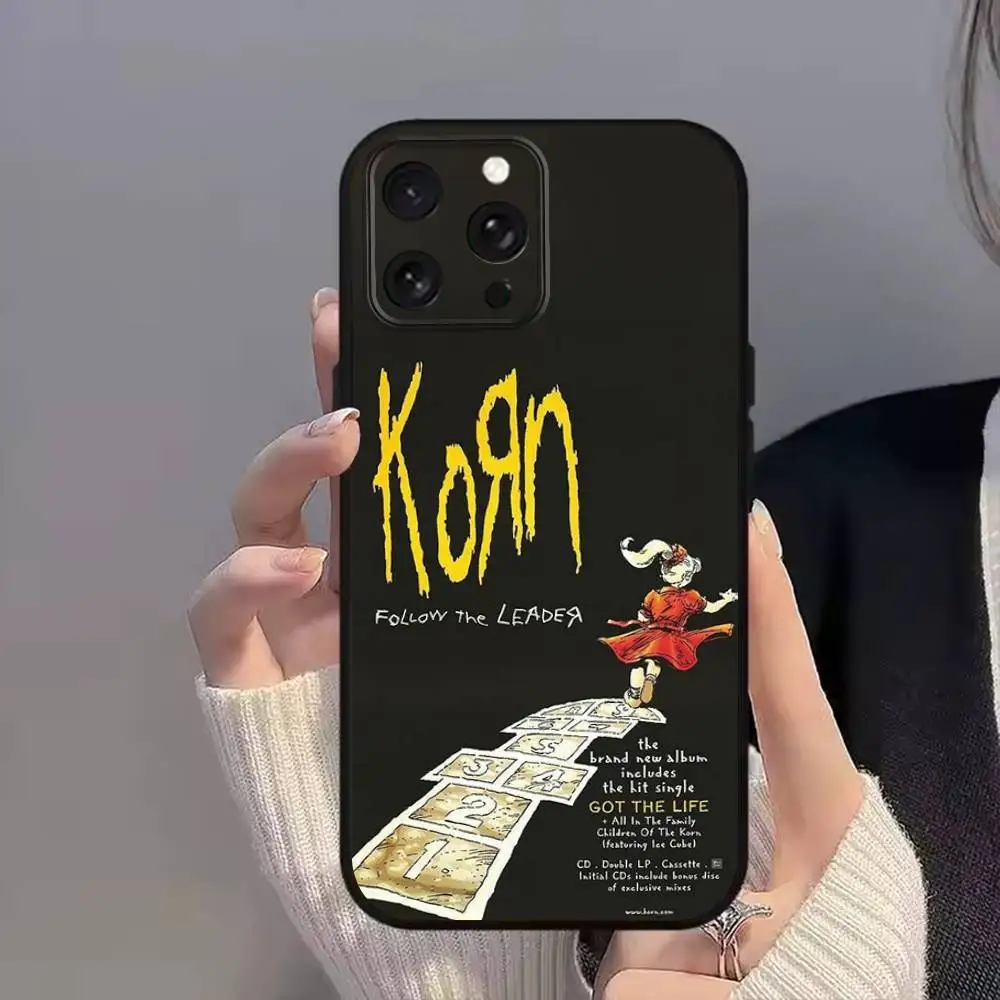 R-Rock K-KornS B-Band COOL Funda de teléfono para iPhone 11,15,16,14,13,17,12,Pro,SE4,Plus,E,Max,Air,Mini cubierta negra