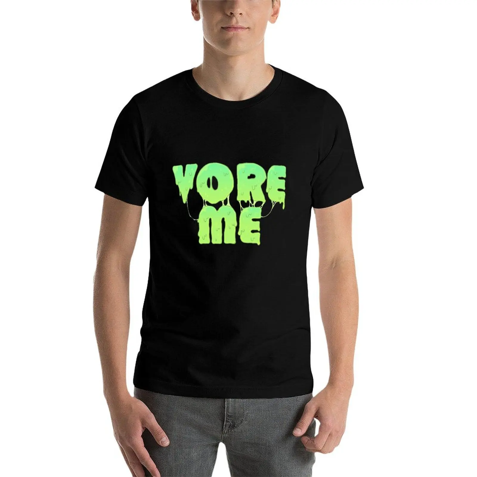 VORE ME - تي شيرت أخضر تي شيرت للرجال تي شيرت قطني مضحك 100%
