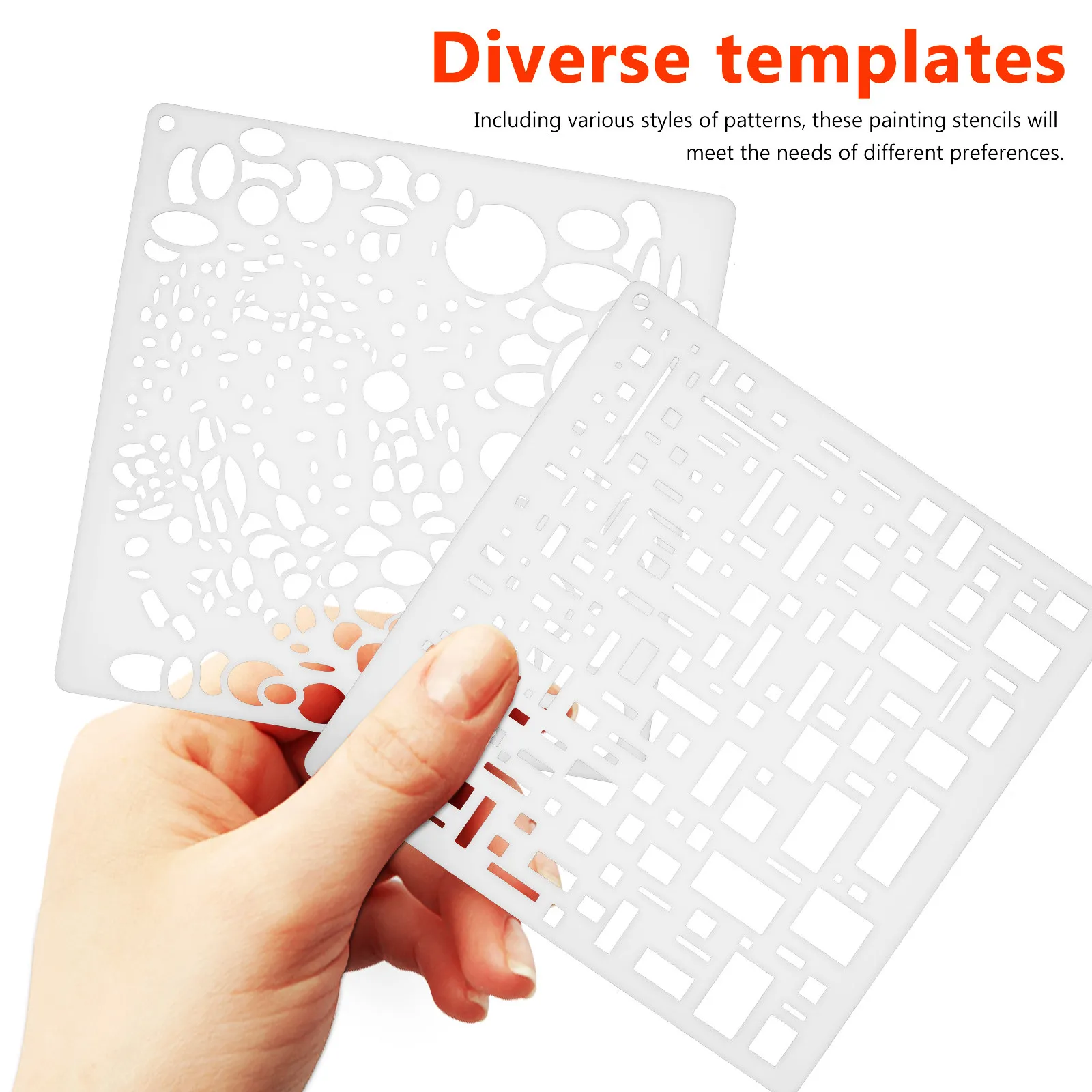 6Pcs Painting Templates Lightweight Easy Carry Drawing Stencils for DIY Painting Wall Decor Wood Crafts Journal Canvas Art